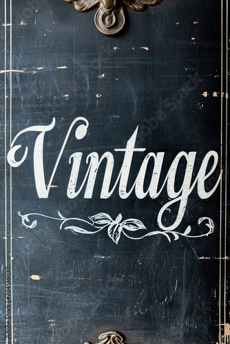 a chalkboard sign with the text vintage