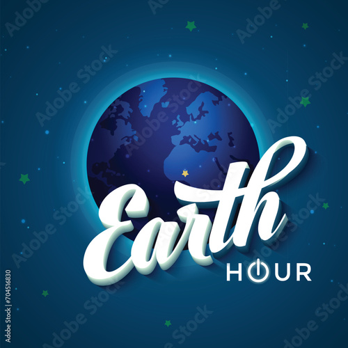 Free vector realistic earth hour illustration with planet