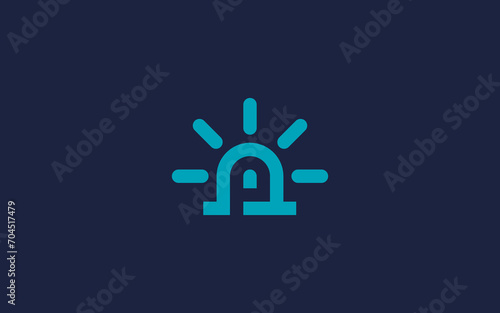 letter p with emergency lights logo icon design vector design template inspiration