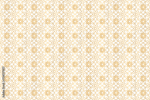 Islamic seamless pattern. Repeating gold arabesque background. Repeated morocco golden motif for design prints. Repeat arabian texture. Arab ornate girih patern. Ornament stars. Vector illustration