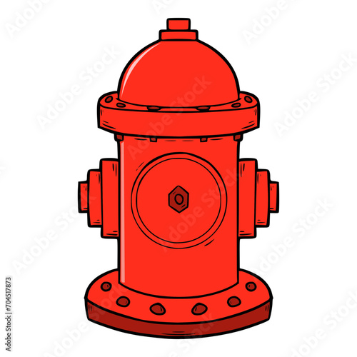 fire hydrant illustration colored hand drawn vector