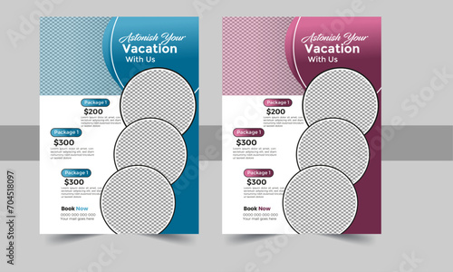 Travel poster or flyer pamphlet brochure design layout space for photo background. photo