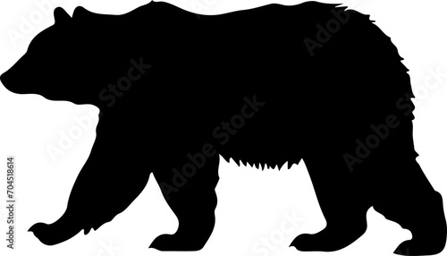 Black bear silhouette isolated on white photo