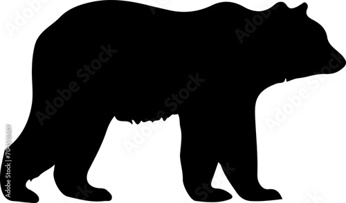 Black bear silhouette isolated on white