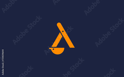 letter aa with excavator logo icon design vector design template inspiration
