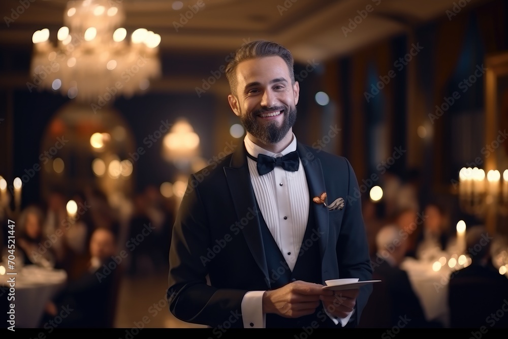 The host of etiquette greeted the guests with a smile, appropriate gestures and elegant manners, The host of etiquette greeted the guests with a smile, appropriate gestures and elegant manners,
