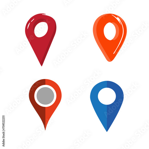 Map pin location icons. Modern map markers . Vector illustration on a white background. Flat design style modern icon, pointer minimal vector symbol, marker sign