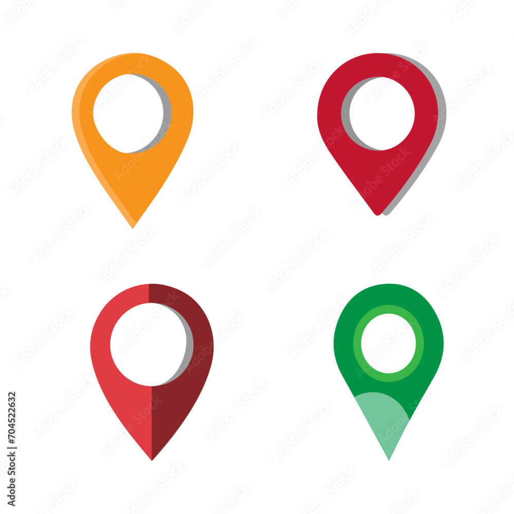 Map pin location icons. Modern map markers . Vector illustration on a white background. Flat design style modern icon, pointer minimal vector symbol, marker sign Map pin location icons. Modern map markers . Vector illustration on a white background. Flat design style modern icon, pointer minimal vector symbol, marker sign