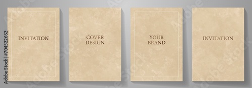 Beige texture set art vector background for cover design, poster, cover, banner, flyer, cards, invitation, brochure, booklet. Hand-drawn brush strokes backdrop. Abstract illustration for background.