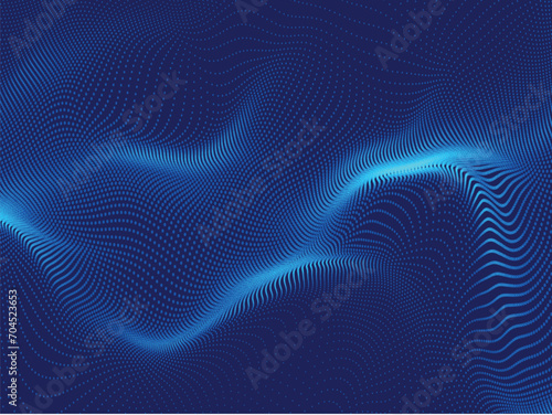Blue violet waving parallel lines. Abstract psychedelic linear wavy background. Modern vector design element. Vibrant abstract vector background
