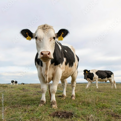 Holstein cow on white background © Lucian