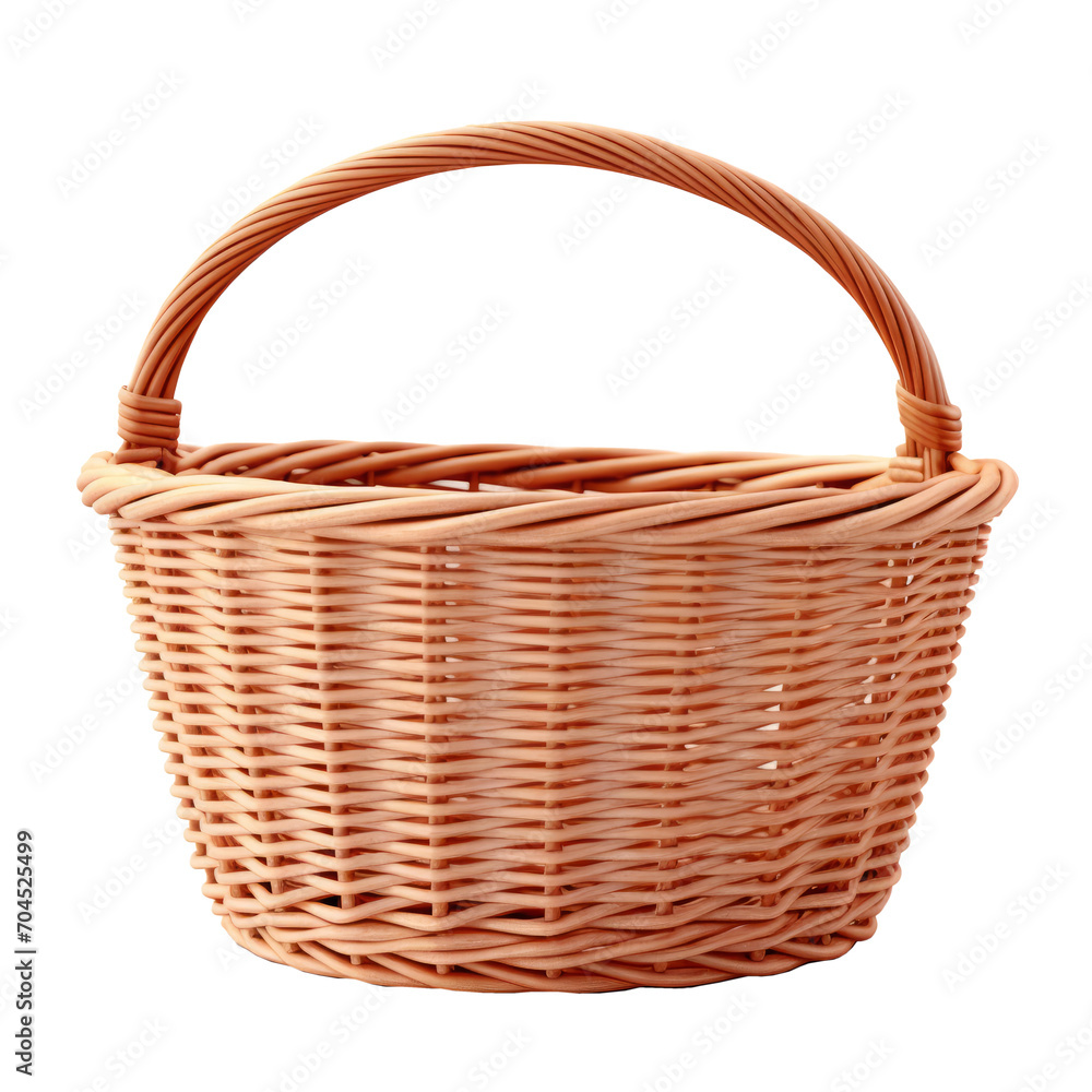Empty basket. Isolated on transparent background. 