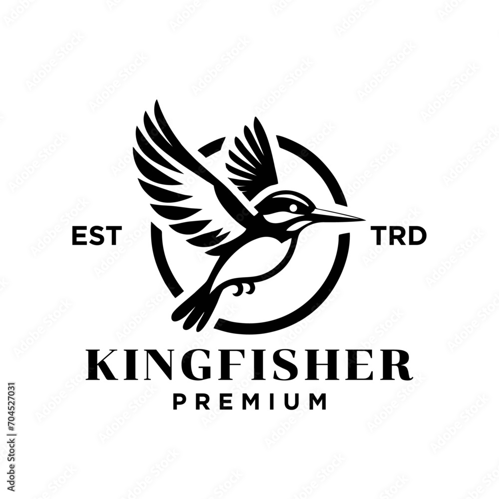 Fototapeta premium Kingfisher bird logo icon design illustration