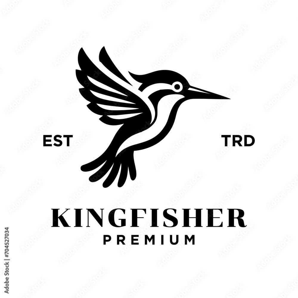 Obraz premium Kingfisher bird logo icon design illustration