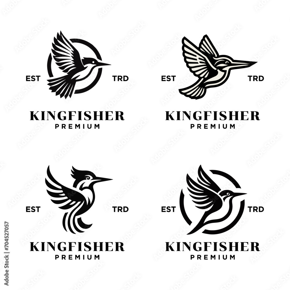 Kingfisher bird logo icon design illustration Kingfisher bird logo icon design illustration