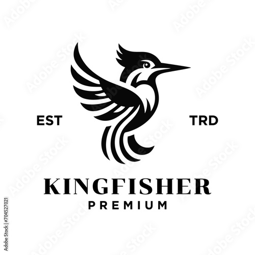 Kingfisher bird logo icon design illustration