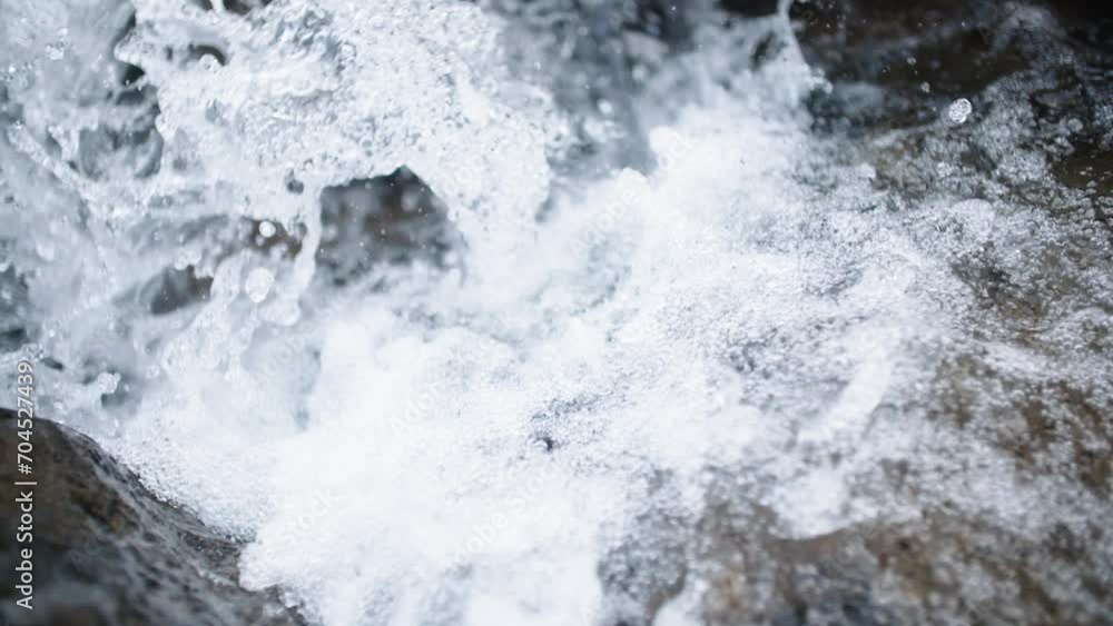 Pure Fresh Water Stream In Mountains Clean Water River Flowing Pure Fresh Water Stream In Mountains Clean Water River Flowing