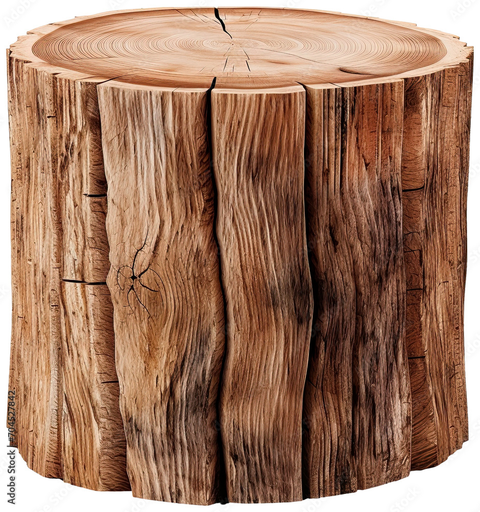 Stump log illustration PNG element cut out transparent isolated on white background ,PNG file ,artwork graphic design. - obrazy, fototapety, plakaty 