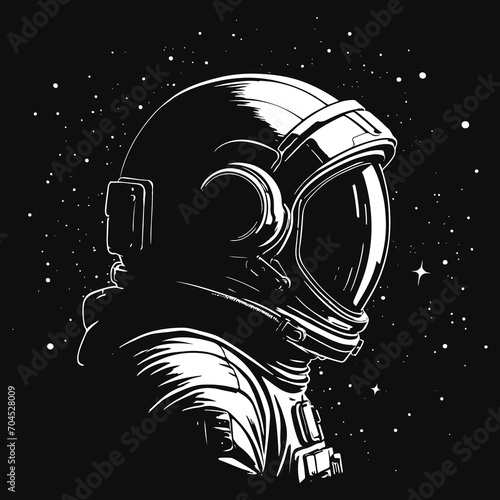Astronaut in space. Vector illustration, prints design
