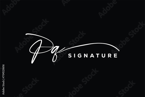 PQ initials Handwriting signature logo. PQ Hand drawn Calligraphy lettering Vector. PQ letter real estate  beauty  photography letter logo design.