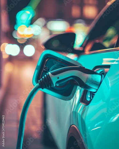 Green Energy in Action: EV Charging Connection Detail
