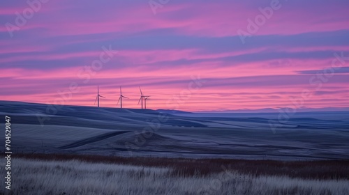 Dawn's Gentle Giants: Wind Turbines at Daybreak