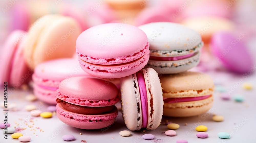 delicious and beautiful macaroons.Generative AI delicious and beautiful macaroons.Generative AI