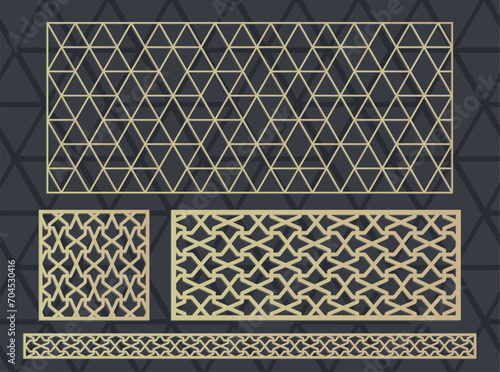 Set vector arches, eps,arch design for laser, plasma and cnc cutting. Oriental arabic patterns.Interior partition panels