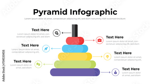 Pyramid infographi presentation layout fully editable.