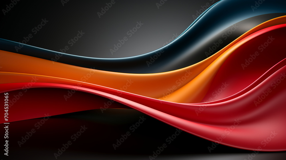 Fototapeta premium abstract colorful glowing wavy perspective with fractals and curves background 16:9 widescreen wallpapers