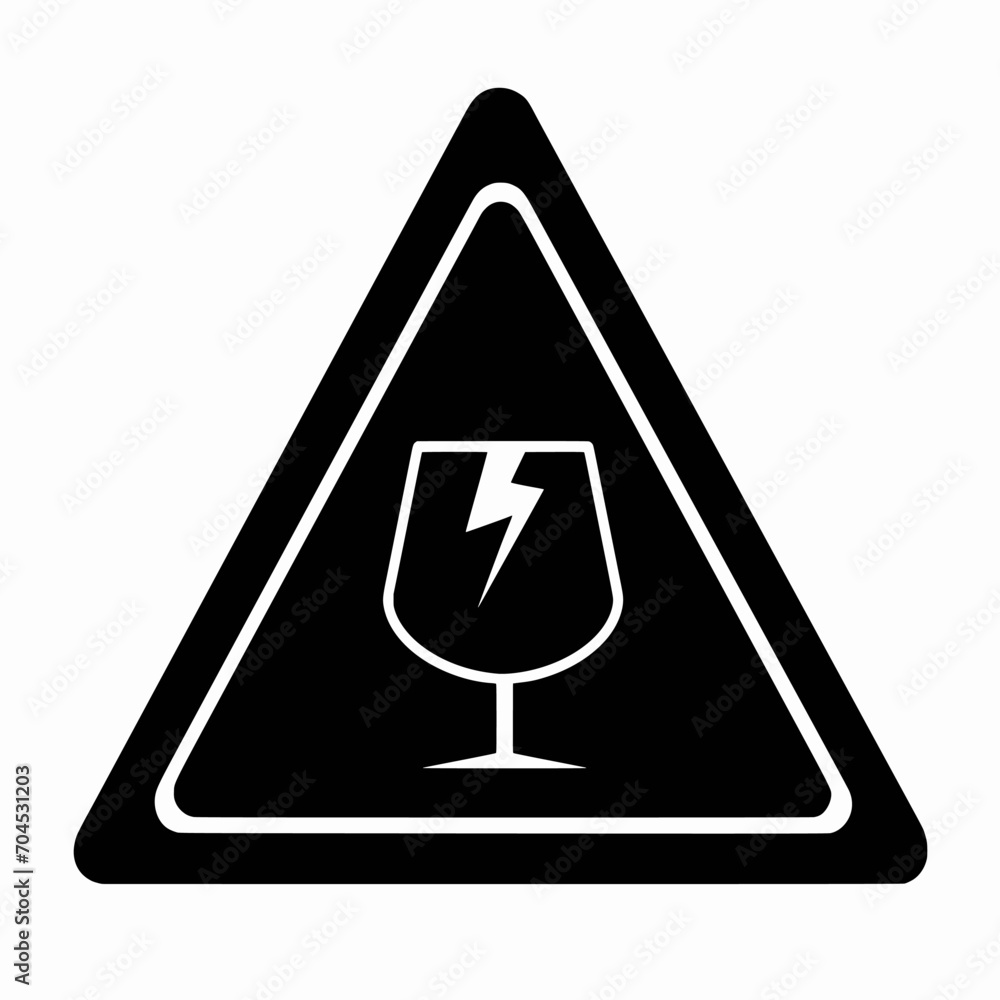 Fragile handle with care triangle caution sign isolated on white background,Illustration vector design, warning triangle sign Fragile handle with care triangle caution sign isolated on white background,Illustration vector design, warning triangle sign