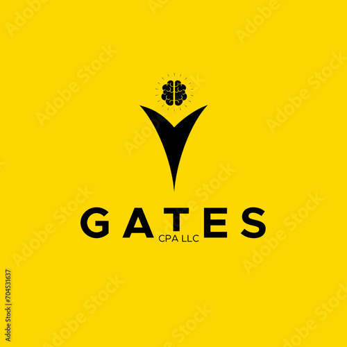 Consulting agency logo design with elements of brain specialised in propagating knowledge