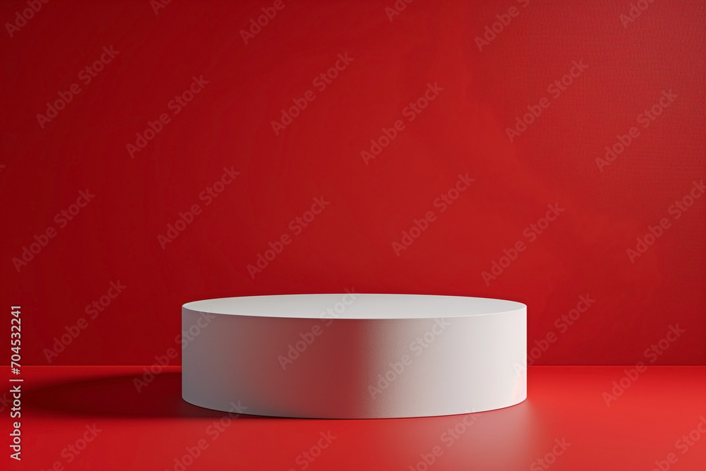 Product display red podium for product presentation. Product display red podium for product presentation.