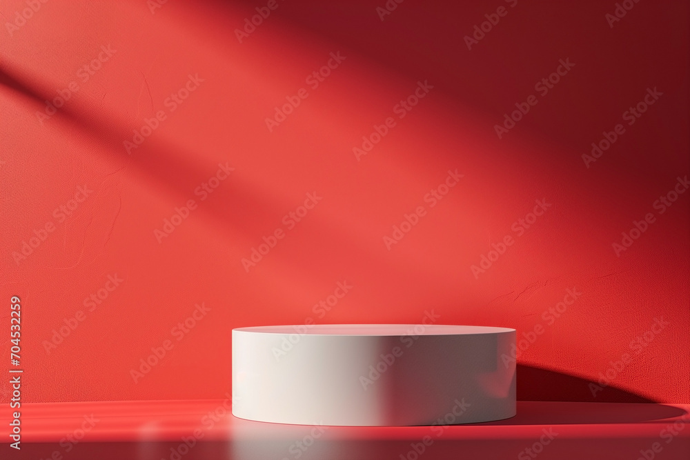 Product display red podium for product presentation. Product display red podium for product presentation.