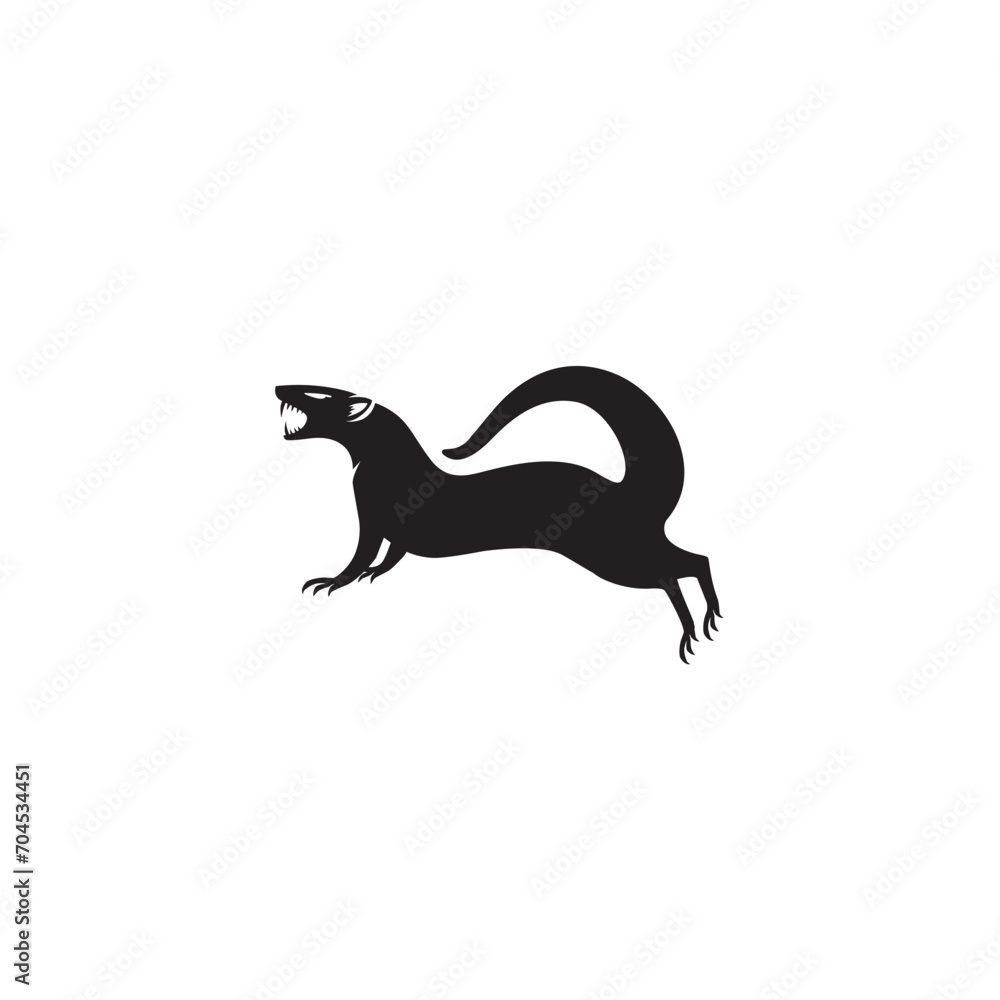 Obraz premium jumping fox mascot vector logo silhouette design