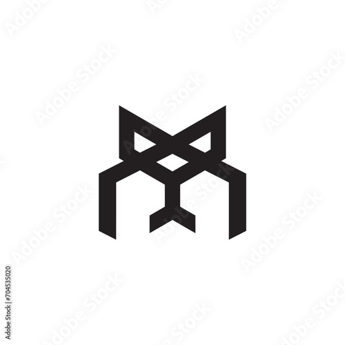 vector flat design m logo template