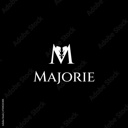 M Letter Logo Design With Horse Elements, Horse Farm Lettermark Logo Design photo