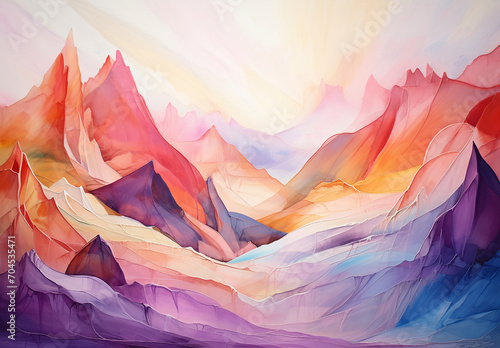 Colorful Mountains In The Clouds