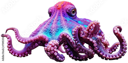 Octopus illustration PNG element cut out transparent isolated on white background ,PNG file ,artwork graphic design. photo