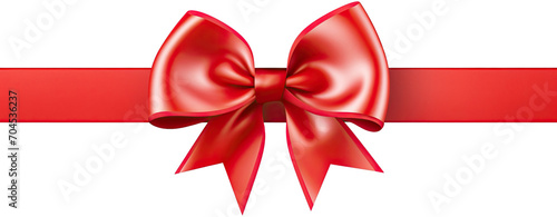 Red ribbon bow illustration PNG element cut out transparent isolated on white background ,PNG file ,artwork graphic design.