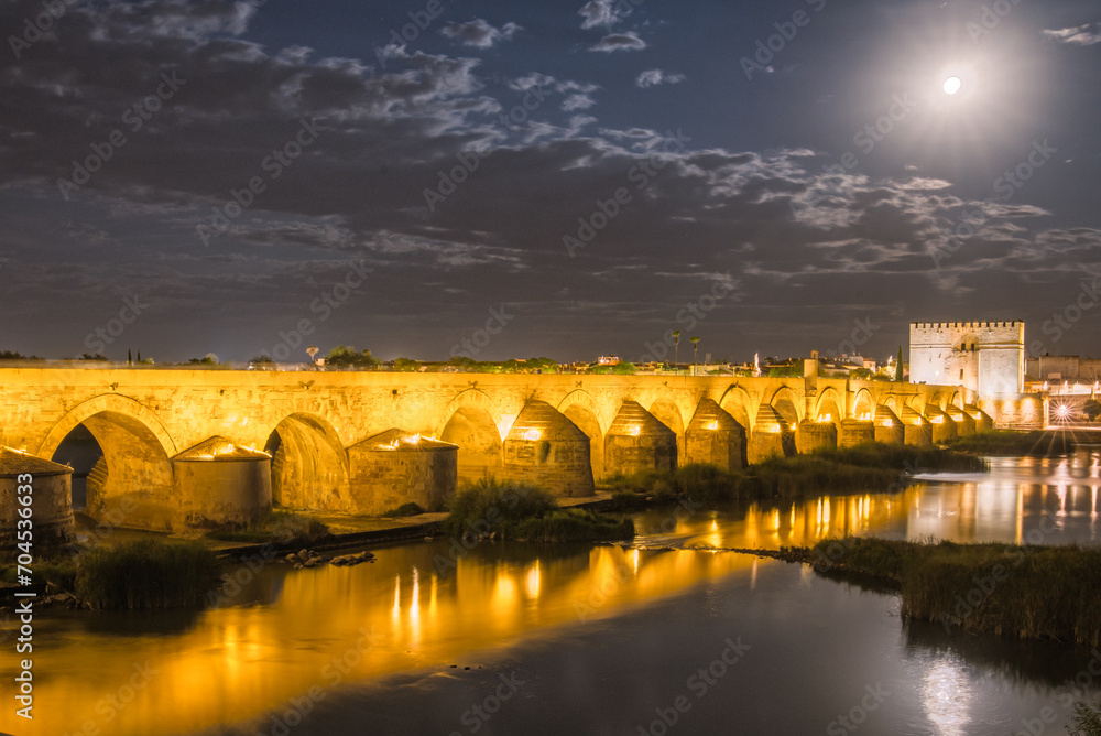 Roman Bridge over the Guadalquivir River in Cordoba Spain