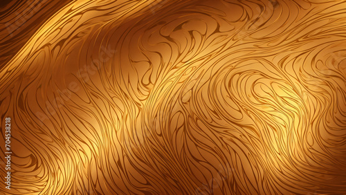 Gold abstract background with smooth lines and waves.