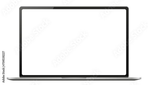 Modern laptop mockup with empty white monitor, laptop device template mockup isolated - vector