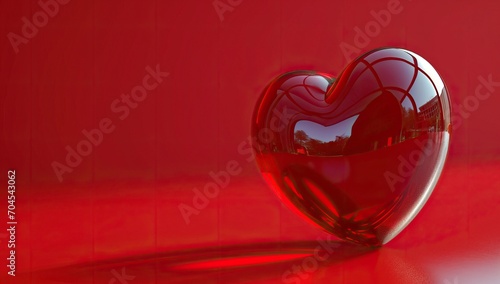 Red heart on a red background. Valentine's day.