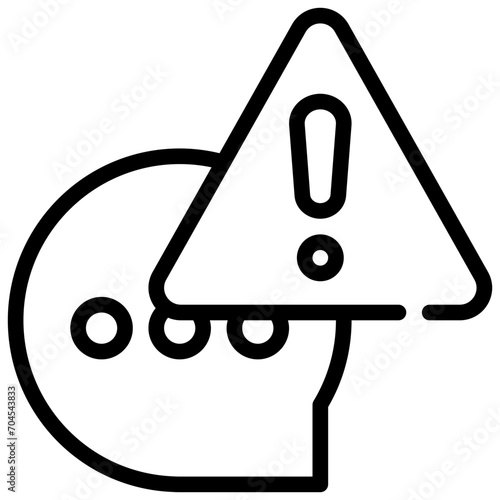 talk speach bubble caution exclamation warning simple line