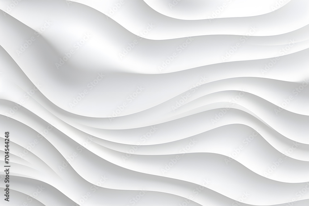 Obraz premium Soft abstract wavy embossed texture. Abstract 3d white background