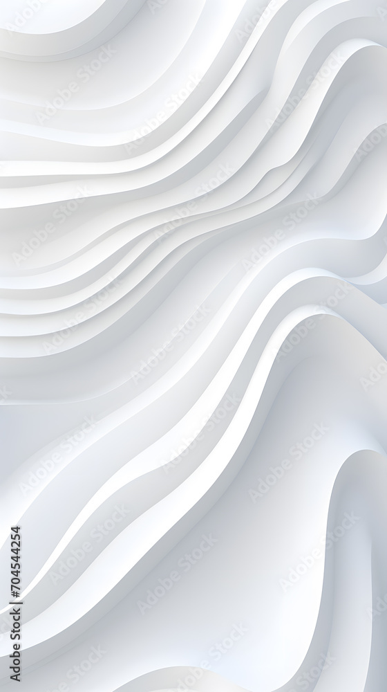 Obraz premium Soft abstract wavy embossed texture. Abstract 3d white background