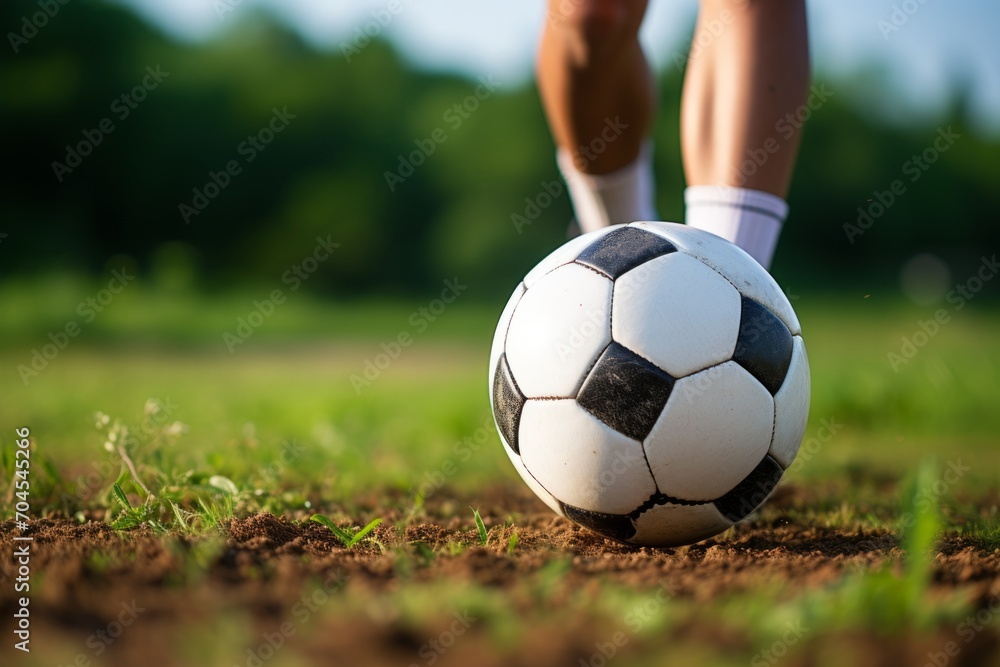 Сhildren's feet playing football or soccer