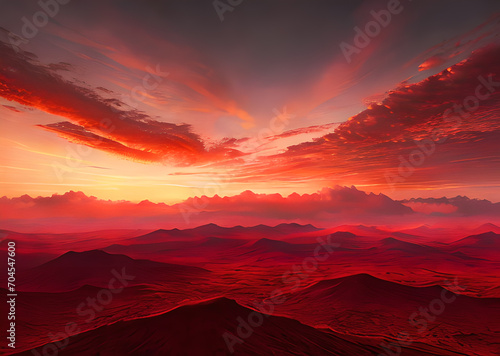 Vibrant sunrise ultra high quality hyper realistic beautiful vibrant viva purple color sunset sky landscape Generative AI
