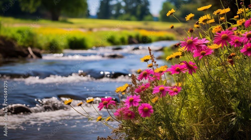 Wildflowers beside the river